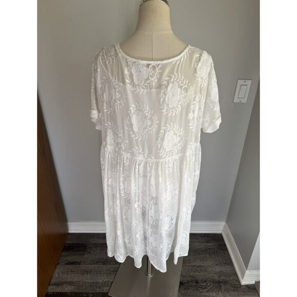 Eri + Ali Ancona XS Lace White Dress Boho Peasant Cottagecore Anthropologie - Picture 5 of 16